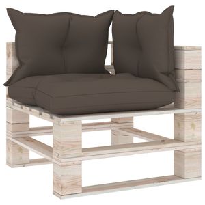 VidaXL Palletkussens 3 st stof zwart
