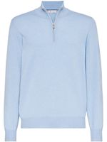 Brunello Cucinelli cardigan à col zippé - Bleu
