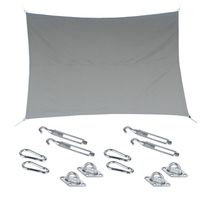 Premium kwaliteit schaduwdoek/zonnescherm Shae rechthoekig beige 2 x 3 meter met ophanghaken - Schaduwdoeken