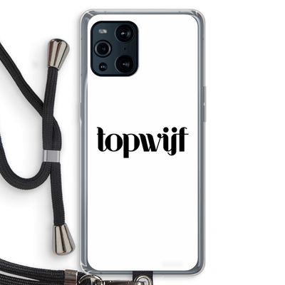 Topwijf Wit: Oppo Find X3 Transparant Hoesje met koord
