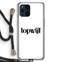 Topwijf Wit: Oppo Find X3 Transparant Hoesje met koord