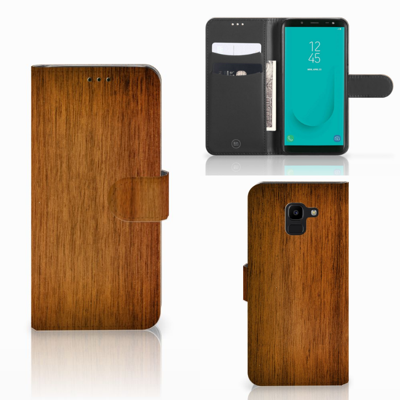 Samsung Galaxy J6 2018 | Book Style Case | Donker Hout