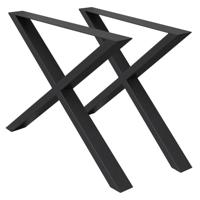 Set van 2 tafelpoten X-Design zwart, 60x72 cm, gepoedercoat staal - thumbnail
