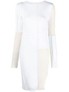 MM6 Maison Margiela colour-block exposed-seam midi dress - Blanc