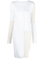 MM6 Maison Margiela colour-block exposed-seam midi dress - Blanc