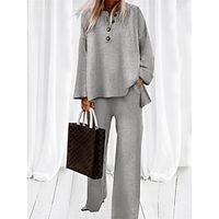 Dames Loungewear Sets Heldere kleur Modieus Comfortabel Zacht Huis Dagelijks Bed Polyester Ademend Strakke ronde hals Lange mouw Pullover Pantalon nappi Zak Herfst Winter Zwart Groen Lightinthebox