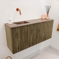 Toiletmeubel Mondiaz Joya Dlux | 90 cm | Meubelkleur Dusk | Faye wastafel Arena Wasbak Links | Zonder kraangat(en)