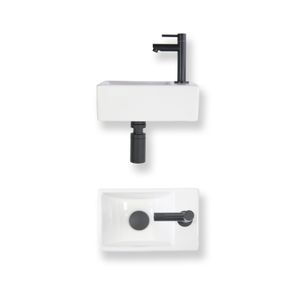 Fonteinset Baseline keramiek 30x18x11 cm wit glans