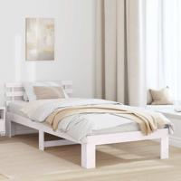 Bedframe met hoofdeinde Wit 90 x 190 cm Massief grenenhout