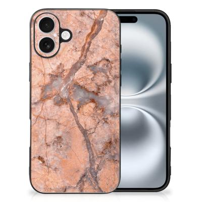iPhone 16 Marmeren Print Telefoonhoesje Marmer Oranje