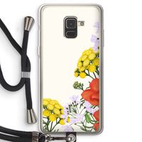 Wilde bloemen: Samsung Galaxy A8 (2018) Transparant Hoesje met koord