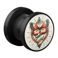 Tunnel met Vintage Tattoo Design Acryl Tunnels & Plugs - thumbnail