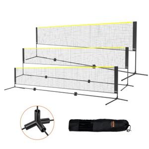 VEVOR Badmintonnet, in hoogte verstelbaar volleybalnet, 510 x 155 x 103 cm Opvouwbaar pickleballnet, draagbaar, eenvoudig op te zetten tennisnetset met palen, standaard en draagtas