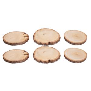 Decoratie boomschijf met schors - hout - D11 cm - 6x stuks - Knutselen/hobby