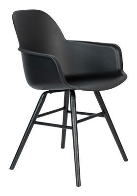 Zuiver Eetkamerstoel 'Albert Kuip' Met armleuning, PP, kleur Zwart