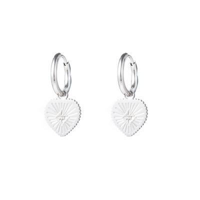Go Dutch Label Oorringen Stone Heart Zilver