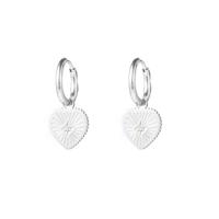 Go Dutch Label Oorringen Stone Heart Zilver