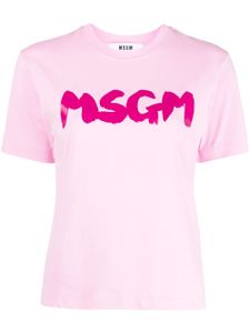 MSGM t-shirt en coton à logo imprimé - Rose