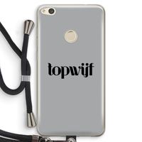 Topwijf Grijs Zwart: Huawei Ascend P8 Lite (2017) Transparant Hoesje met koord