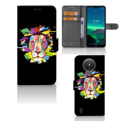 Nokia 1.4 Leuk Hoesje Lion Color Nokia 1.4 Leuk Hoesje Lion Color