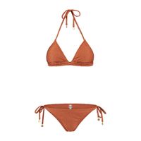 SHIWI Textured Leopard Triangle Bikini Dames Bruin - thumbnail