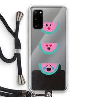 Smiley watermeloen: Samsung Galaxy S20 Transparant Hoesje met koord