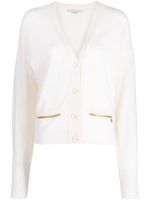 Stella McCartney cardigan Labella à détails de chaînes - Blanc