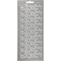 Creativ Company Stickers, hyvää joulua, vel 10x23 cm, zilver, 1 vel