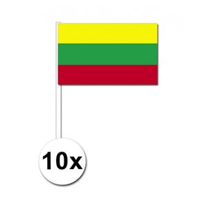 Zwaaivlaggetjes Litouwen 10 stuks   -