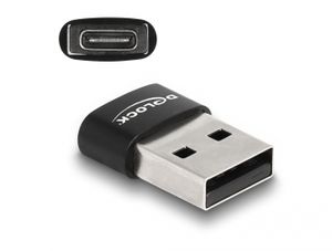 Delock 60002 USB 2.0 Adapter USB Type-A male naar USB Type-C female zwart