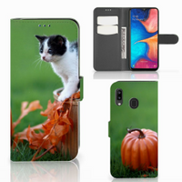 Samsung Galaxy A30 Telefoonhoesje met Pasjes Kitten