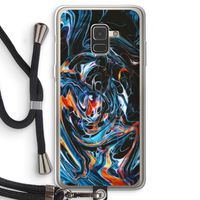 Black Unicorn: Samsung Galaxy A8 (2018) Transparant Hoesje met koord