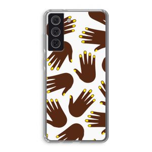 Hands dark: Samsung Galaxy S21 FE Transparant Hoesje