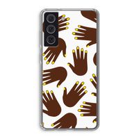 Hands dark: Samsung Galaxy S21 FE Transparant Hoesje