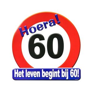 Hulde stopbord 60 jaar verjaardags cadeau/versiering   -