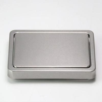 Ingesloten type RVS Swing cover Flip keuken countertop prullenbak kan deksel Cap grootte: vierkant 16 2 x 22.7 cm (zilver)