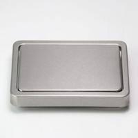 Ingesloten type RVS Swing cover Flip keuken countertop prullenbak kan deksel Cap grootte: vierkant 16 2 x 22.7 cm (zilver)
