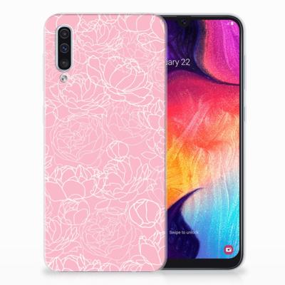 Samsung Galaxy A50 | TPU Case | White Flowers