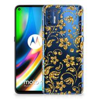 Motorola Moto G9 Plus | TPU Case | Gouden Bloemen