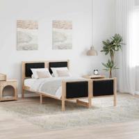 Bedframe Bruin en zwart 120 x 190 cm Massief grenenhout