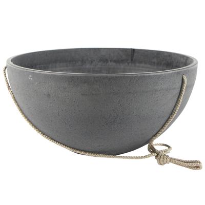 Ter Steege Hangende bloempot/plantenpot schaal - gerecycled kunststof - donkergrijs - D25 cm
