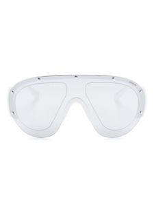 Moncler Eyewear lunettes de soleil oversize à plaque logo - Blanc