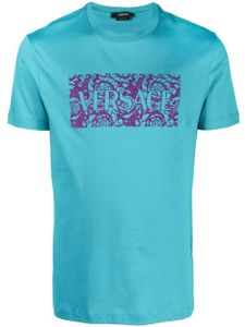 Versace t-shirt à logo imprimé - Bleu