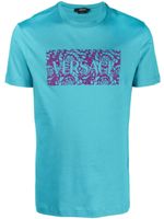 Versace t-shirt à logo imprimé - Bleu