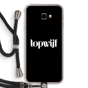 Topwijf Zwart: Samsung Galaxy J4 Plus Transparant Hoesje met koord