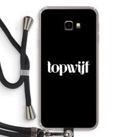Topwijf Zwart: Samsung Galaxy J4 Plus Transparant Hoesje met koord