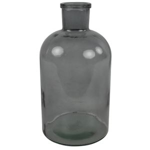 Countryfield Vaas - grijs/transparant - glas - Apotheker fles vorm - D14 x H27 cm