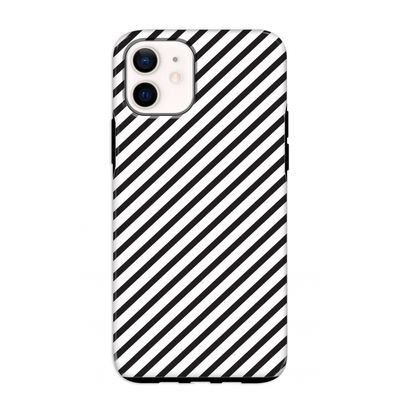 Strepen zwart-wit: iPhone 12 mini Tough Case