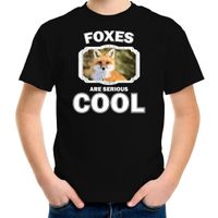 Dieren vos t-shirt zwart kinderen - foxes are cool shirt jongens en meisjes XL (158-164)  -