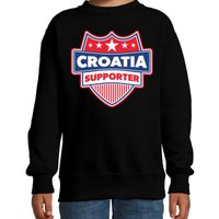 Kroatie / Croatia schild supporter sweater zwart voor k - thumbnail